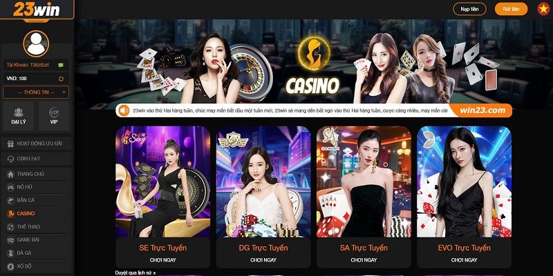 Trải nghiệm casino live